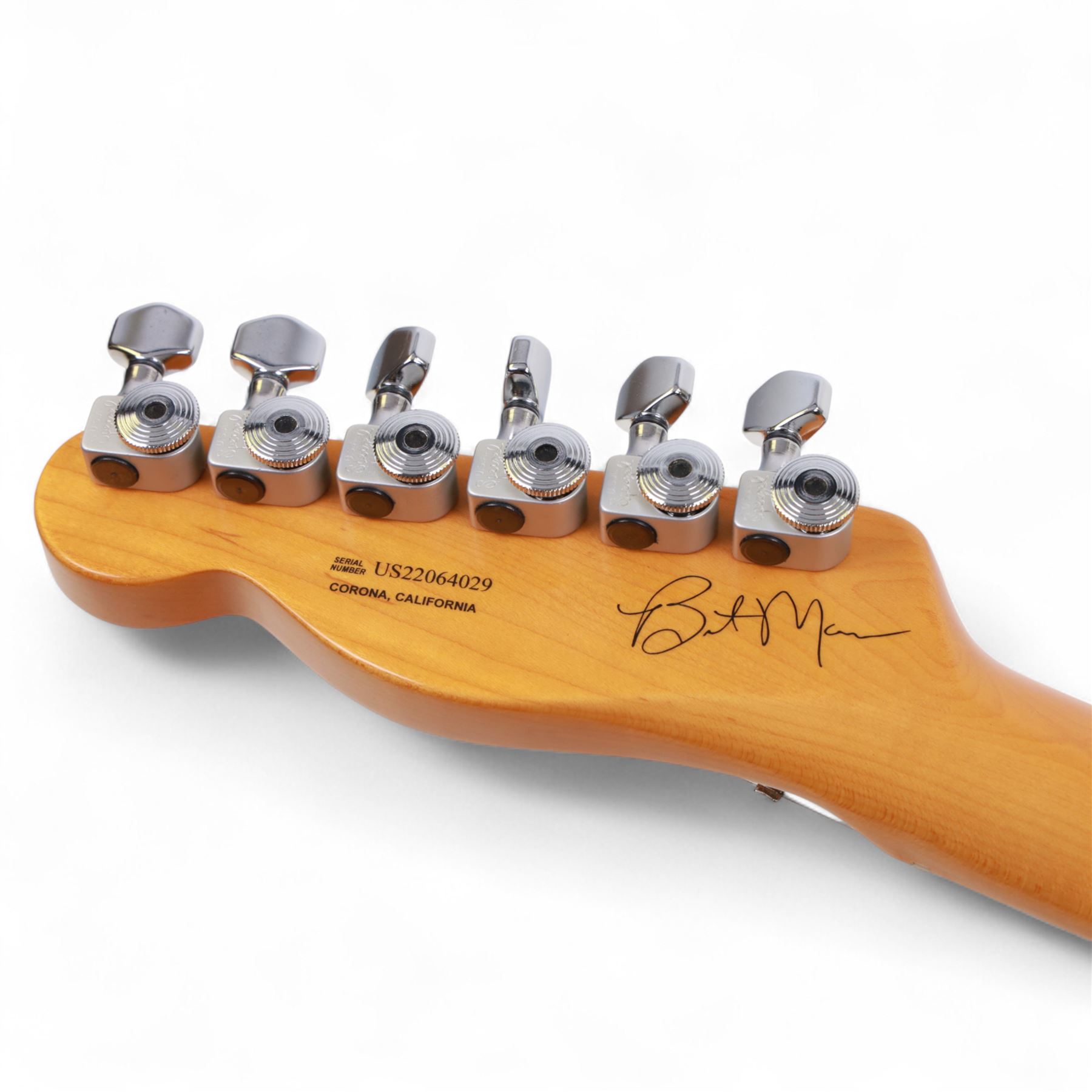 Fender Stories Collection Brent Mason Telecaster electric guitar in primer grey with maple neck and finger board with convertible Glaser Bender, made in Corona California, serial no. US22064029, contained within a G&G Fender hard case with orange interior, guitar L97.5cm