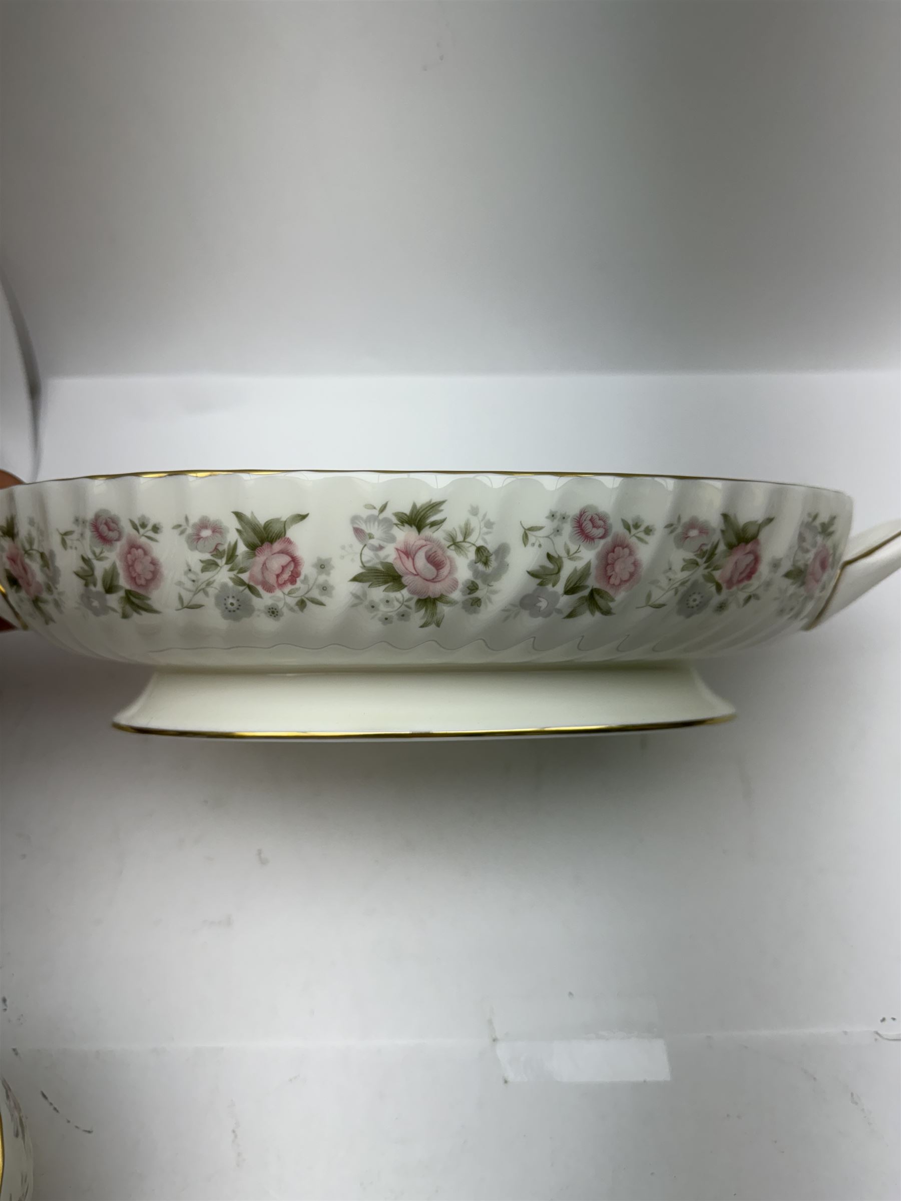 Minton Spring Bouquet pattern part tea and dinner service, including six dinner plates, six side plates, two covered dishes etc, together with Minton Marlow pattern part tea service  