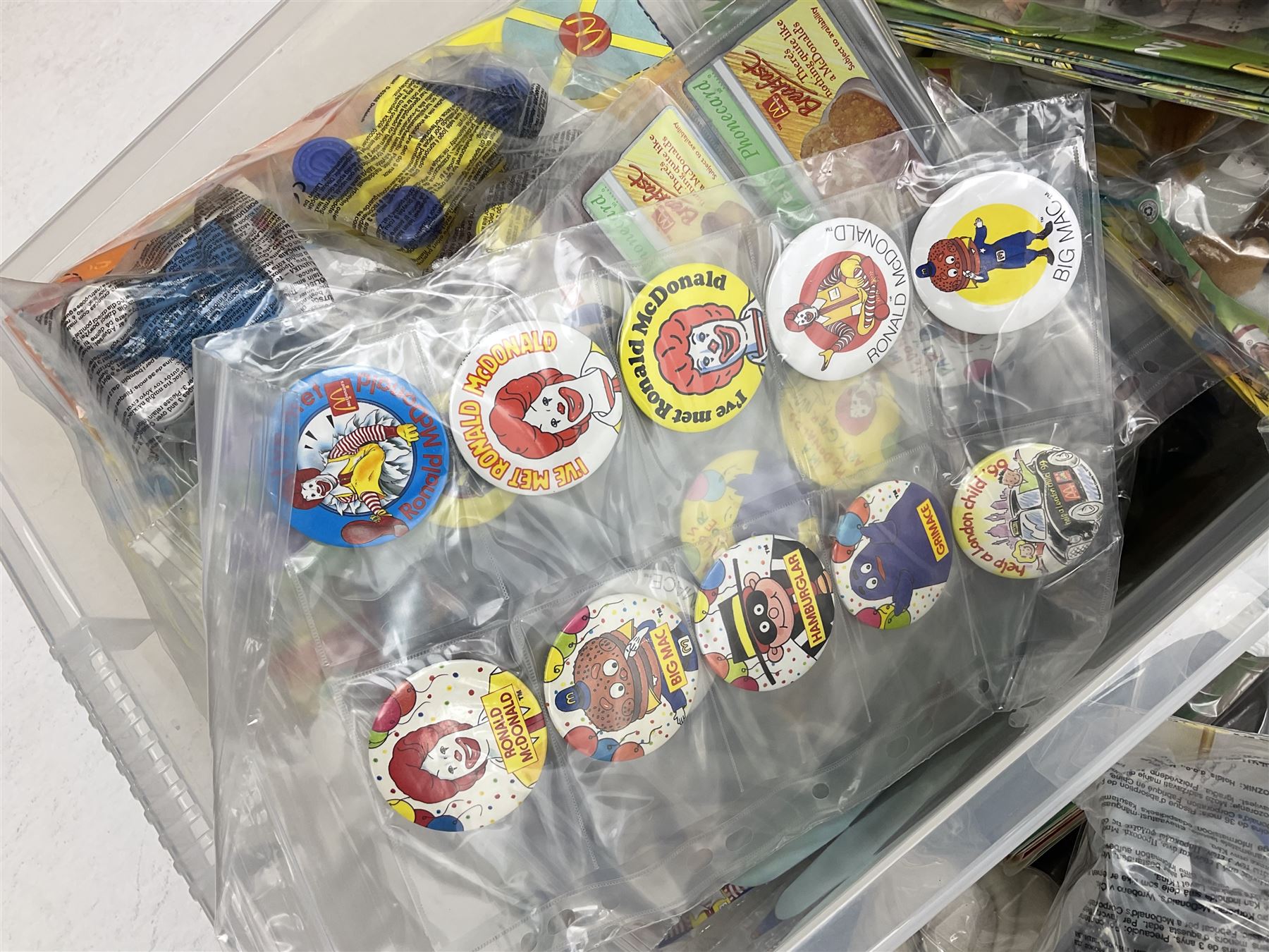 Large quantity of Mcdonalds toys to include Snoopy figures in two boxes