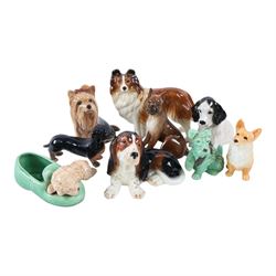 Beswick CH Wall Queen pig, together collection of Sylvac dogs, including 1433 Dog with paw in sling, 2938, Dog with slipper etc  