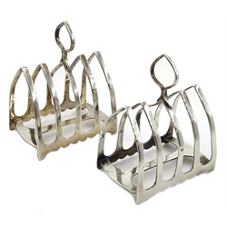  Pair of silver toast racks by Z Barraclough & Sons, Sheffield 1927/8, approx 5oz  Notes: By direct decent from Barraclough family  