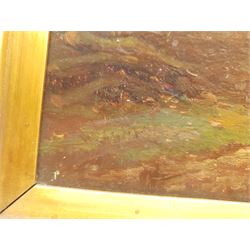 William Ashton (British 1853-1927): Horse and Rider at Sunset, oil on canvas signed 24cm x 35cm