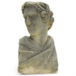 Cast stone bust of a Roman Emperor H29cm