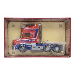 Eight diecast model lorries, comprising limited 1:50 scale Corgi Hauliers of Renown CC12831, two limited edition 1:76 scale Corgi Road Scene examples CC18301 Renault Magnum Curtainside and CC18105 Scania R Series Fridge and five 1:76 scale Exclusive First Editions, including Foden Artic Oval Tanker, Atkinson Artic Flatbed, Foden 4 Axle Flatbed, AEC Ergo 4 Axle Flatbed and AEC MkV Mandator Flatbed, all boxed