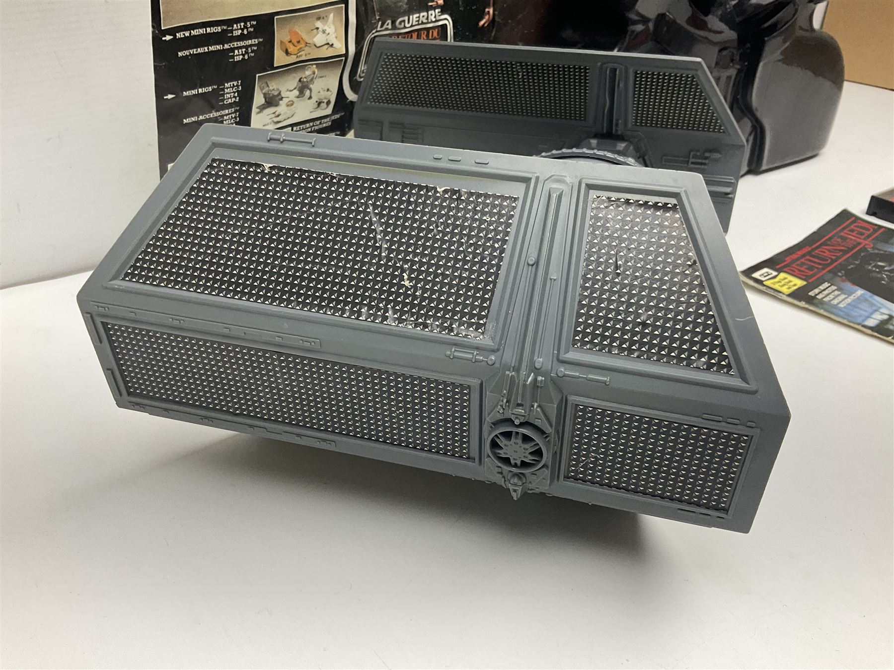 Star Wars - Darth Vader TIE-fighter; Darth Vader head and shoulder shaped figure collection box; 1983 & 1984 Return of the Jedi Annuals; Read Along Book and Tapes; and two posters