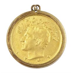 22ct gold Arabic coin, loose mounted in 