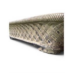 Mid-20th century terracotta oval lattice shallow planter - design after James Pulman & Son