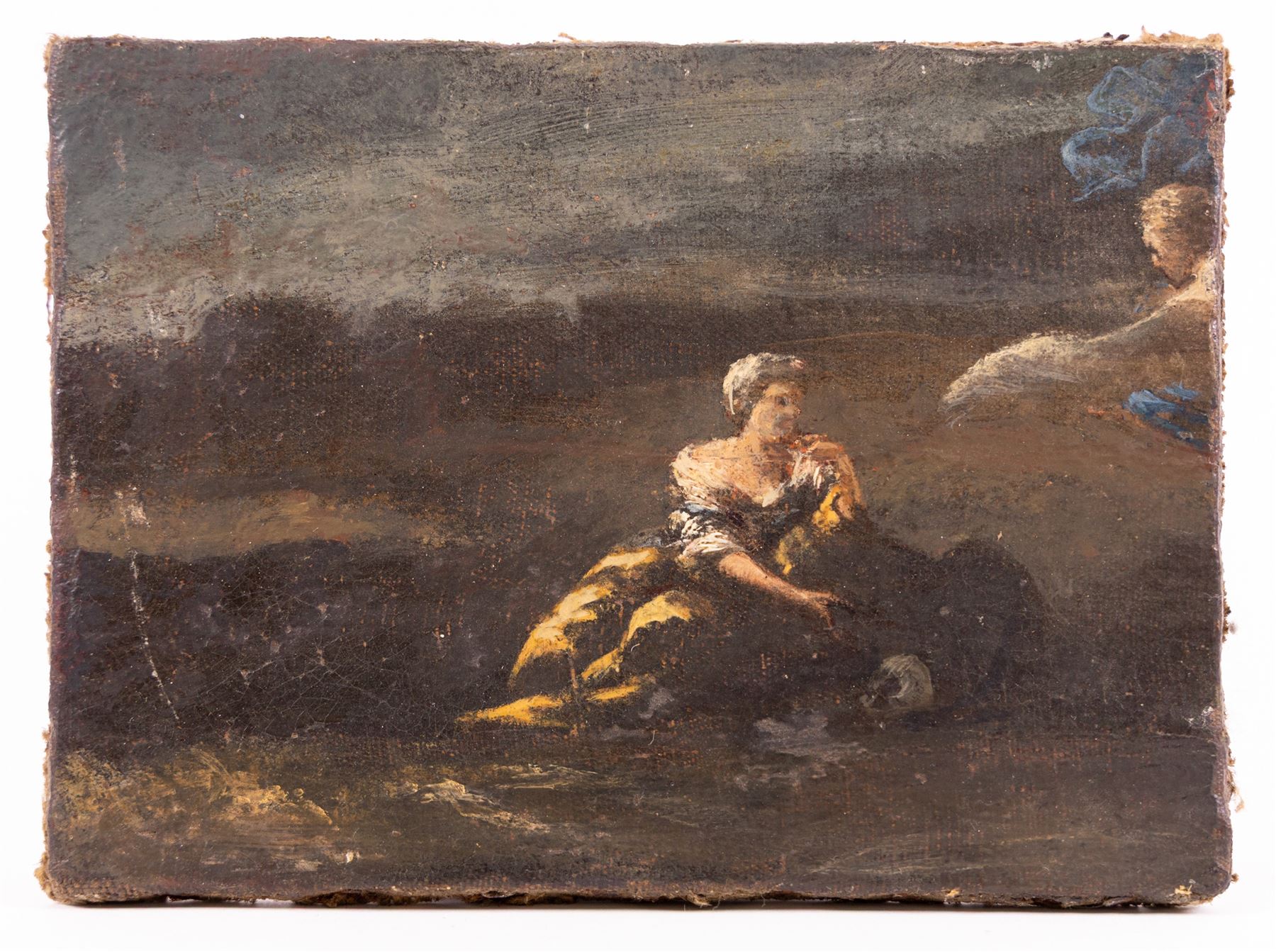 Italian School (18th century): Europa and the Bull, oil on unlined canvas unsigned 13cm x 17.5cm