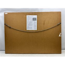 Harold Wharfe (British 20th Century): Jodrell Bank Observatory, cubist style watercolour and gouache signed 60cm x 90cm 