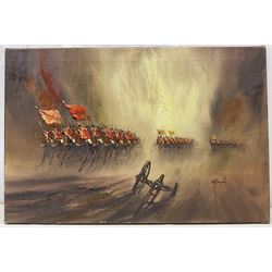 John Bampfield (British 1947-): The Charge of the Light Brigade, oil on canvas signed, 51cm x 76cm (unframed)