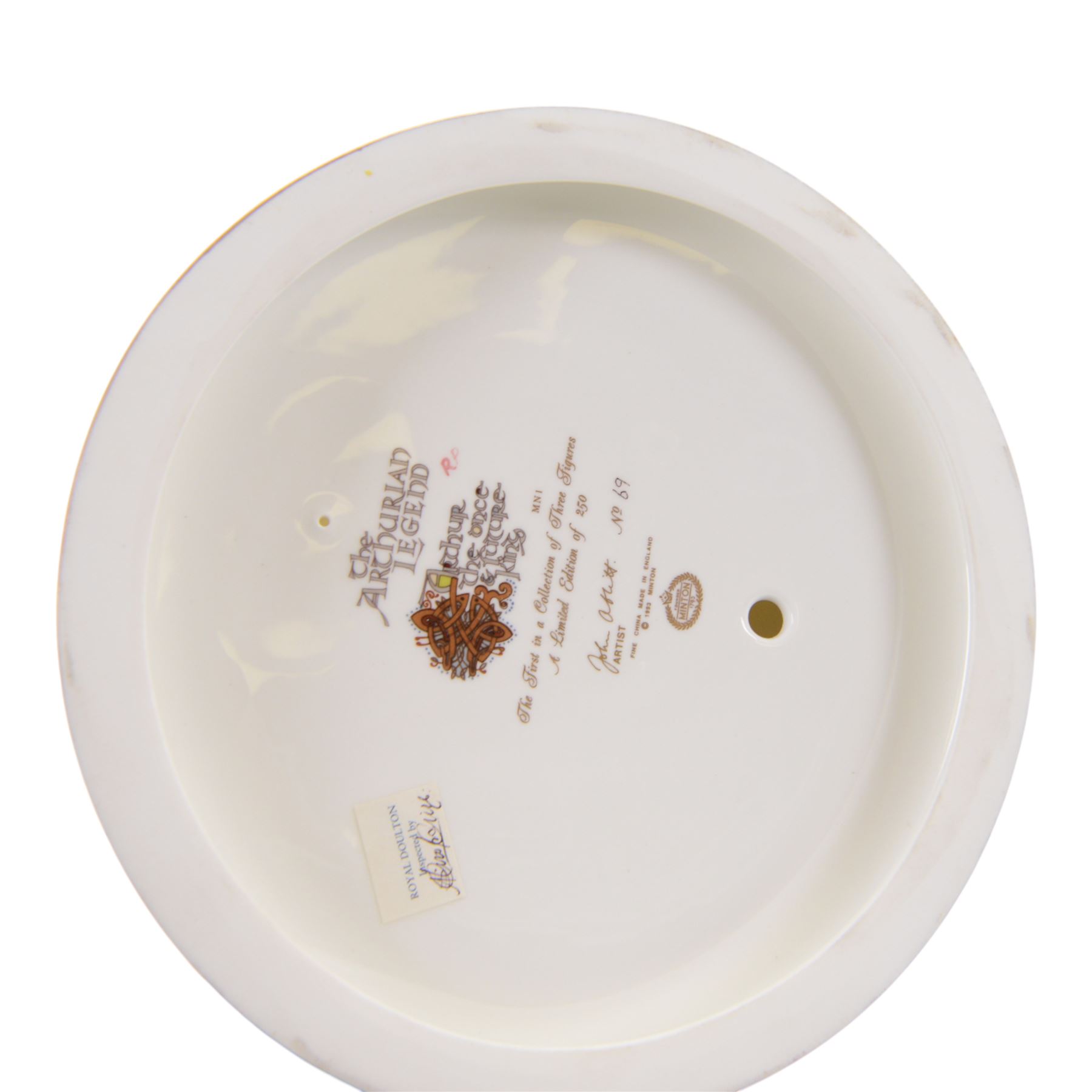 Minton The Arthurian Legend, Arthur The Once & Future King, MN1, limited edition 69/250 by John Ablitt, within the original box and certificate, H40cm