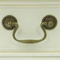 Laura Ashley - 'Clifton' bedside chest, fitted with three graduating drawers flanked by half-canted pilasters, raised on turned feet, in ivory finish
