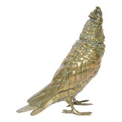 German brass cockatoo, signed Geschutzt, H18cm