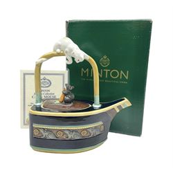 Minton Archive collection Cat & Mouse teapot, limited edition 454/1000, with certificate and original box