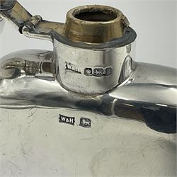 Edwardian silver hip flask, of typical form, with vacant cartouche to centre, hallmarked Walker & Hall, Birmingham 1906, H14.5cm