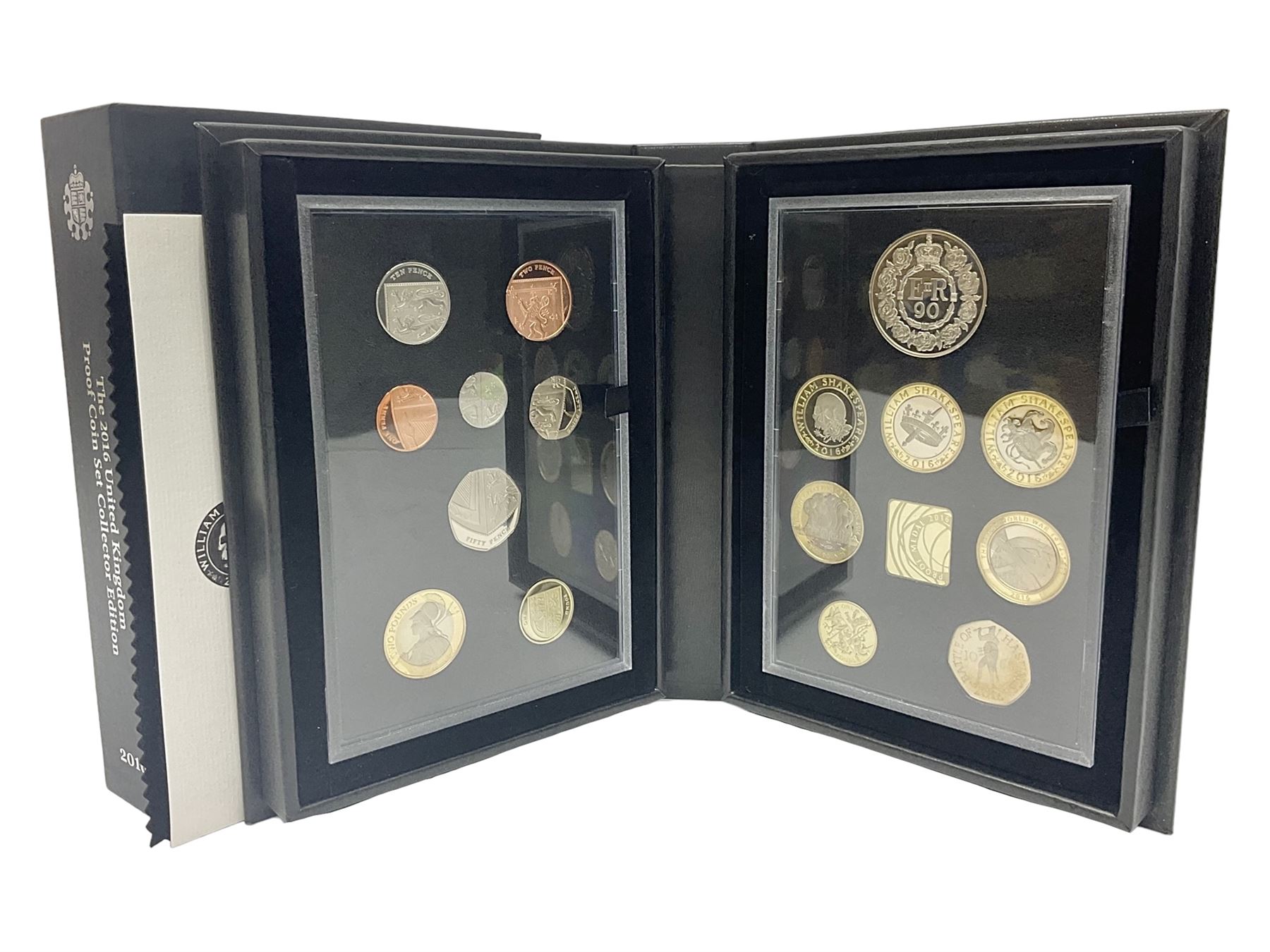 The Royal Mint United Kingdom 2016 proof coin set collector edition, cased with certificate