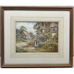 John Cecil Lund (British 1932-): 'Wayside Cottage Saxton' 'Bilbrough' and Country Cottage, set three watercolours signed, max 18cm x 30cm (3)