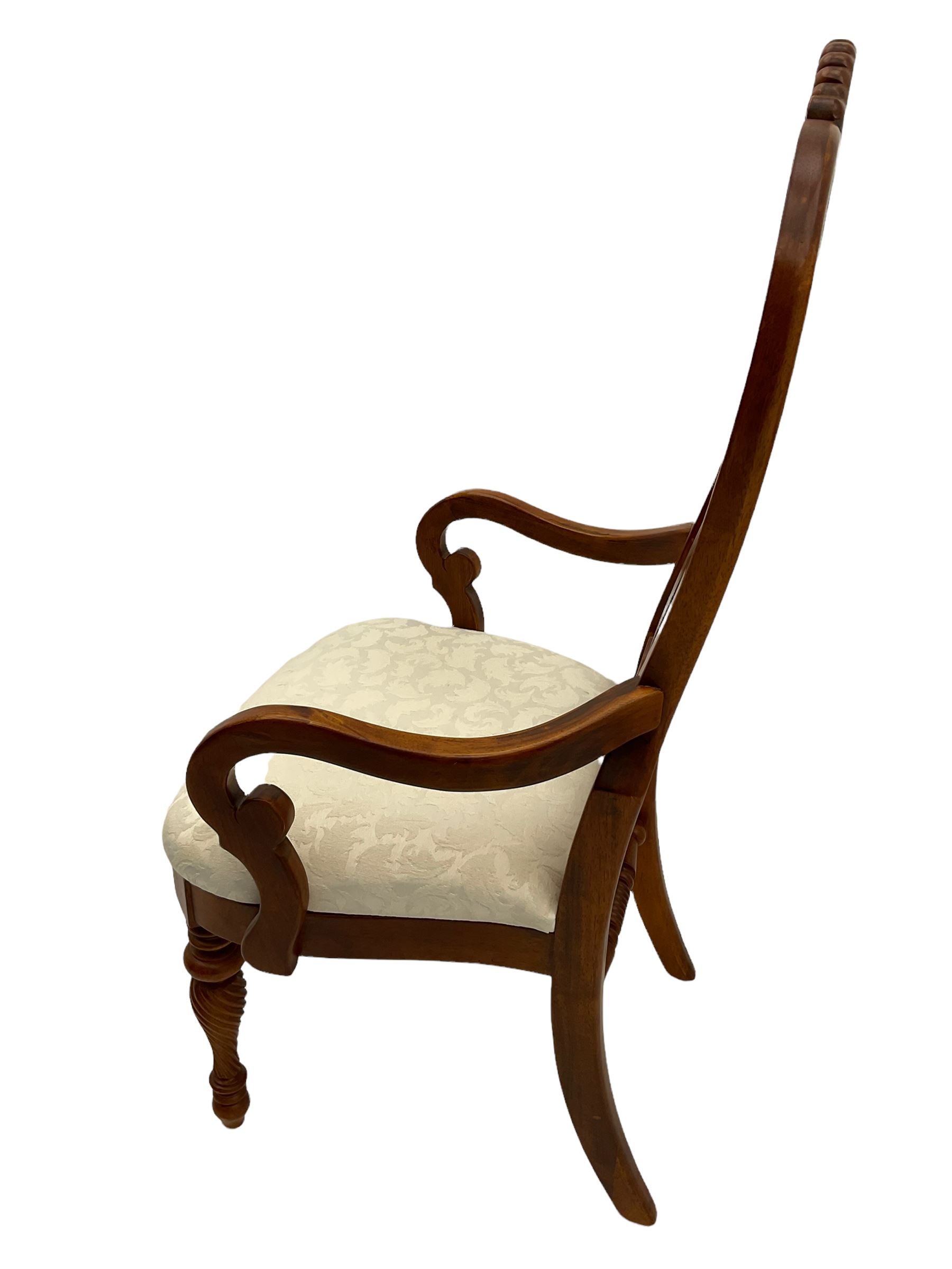 Lexington - Classical design walnut extending dining table, with two leaves; and ten chairs with upholstered seats