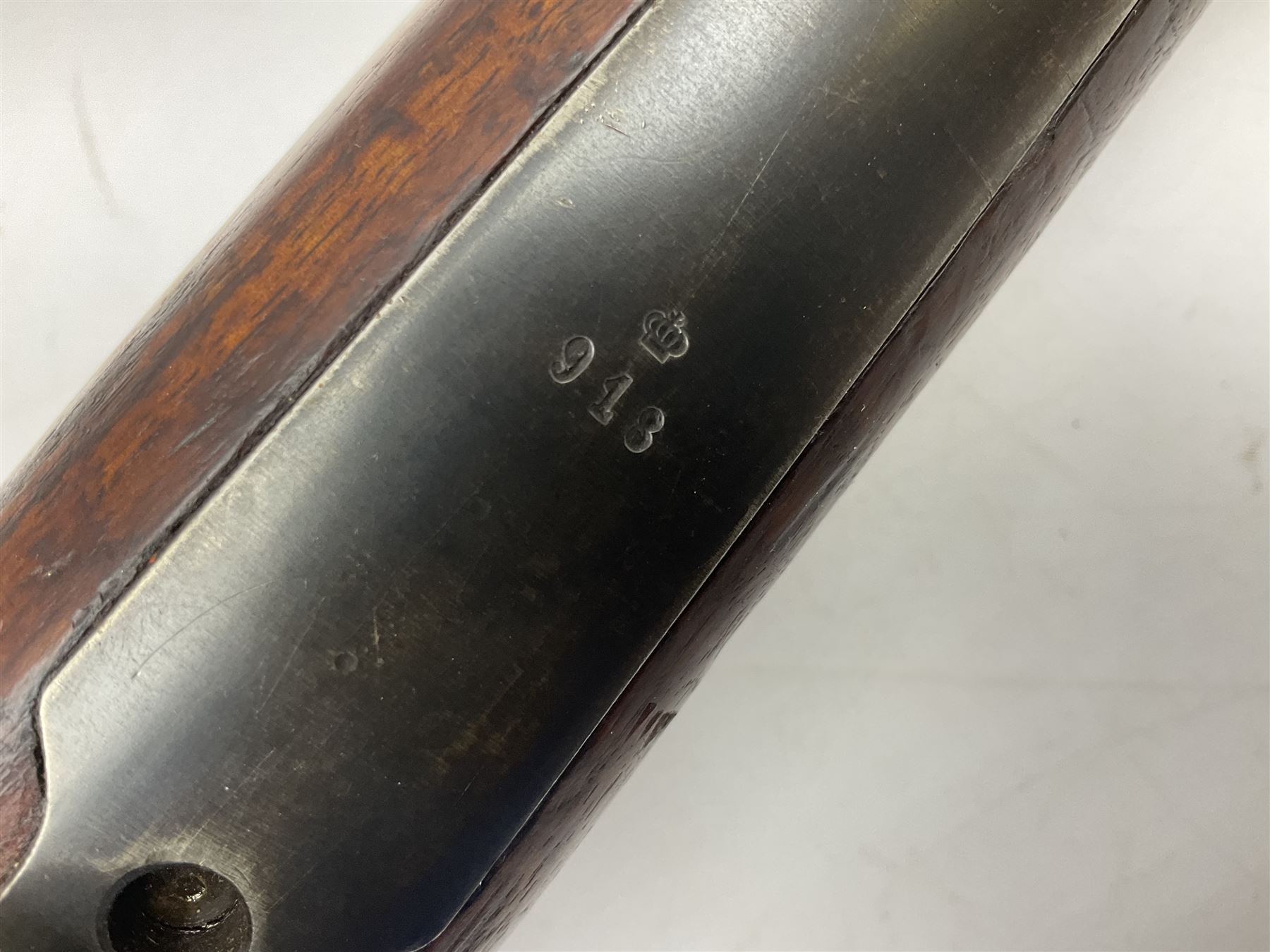 Early 20c Swedish 6.5mm bolt-action service rifle inscribed Carl Gustafs Stads Gevarsfaktori 1904; with 74cm barrel and original Model 1896 knife bayonet with scabbard No.149918 L149cm overall. Deactivated to early specification so requires re-deactivation to modern standards SECTION 1 RFD ONLY