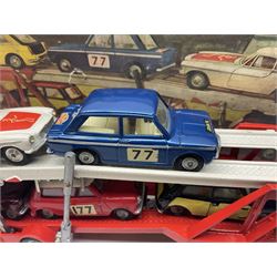 Corgi - Gift Set no.41 comprising Carrimore Mark Iv Transporter, Morris Mini-Cooper, BMC Mini-Cooper S, Morris Mini-Minor, Volvo P.1800 and Sunbeam IMP; missing MGC GT car; in original box 