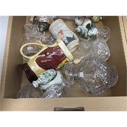 Caithness glass paperweight, together with other glassware, Zampiva figures and other collectables, in three boxes 