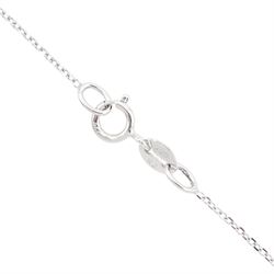 18ct white gold emerald cut aquamarine and round brilliant cut diamond pendant necklace, stamped, aquamarine approx 2.00 carat, total diamond weight approx 0.90 carat