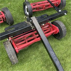 Three sectional trailed 58” mini gang mower, for ATV or ride on mower - very little use, new £1500. - THIS LOT IS TO BE COLLECTED BY APPOINTMENT FROM DUGGLEBY STORAGE, GREAT HILL, EASTFIELD, SCARBOROUGH, YO11 3TX