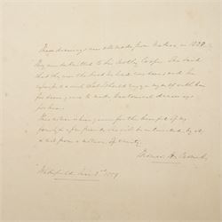 Thomas Hartley Cromek ANWS (British 1809-1873): The Human Skeleton Illustrated & Described 1827/1828, folio manuscript anatomical study album containing twelve pencil anatomical plates after nature with extensive handwritten descriptive text, original half-calf binding titled in gilt with marbled boards, with autograph inscription by Cromek dated Wakefield June 3rd 1859, and associated 1909 letter from J J Foster relating to the album’s provenance

Notes: 
Cromek is best known for his architectural and topographical watercolours, but his early anatomical work is documented. In 1827 he was commissioned by the Leeds surgeon Thomas Teale to produce detailed anatomical drawings, shortly before leaving for Italy in 1830.

The present album relates to this little-known early period. The binding is titled in gilt The Human Skeleton Illustrated & Described by T. H. Cromek, 1827, while Cromek’s autograph inscription, dated Wakefield June 3rd 1859, states that the drawings were made from nature in 1828 and submitted to Sir Astley Cooper, who praised them highly and wished Cromek to work for him as an anatomical draughtsman.

The album is accompanied by a letter dated 26th October 1909 from J. J. Foster, King William’s Hall, Durham, stating that he had in his possession a set of pencil drawings of the human skeleton and separate bones by T. H. Cromek, formerly in the possession of his late brother, James Foster, who had been in practice at Wakefield. The letter repeats the tradition that Sir Astley Cooper had described the drawings as the finest he had seen.

Sir Astley Cooper was one of the leading British surgeons of the early nineteenth century, associated with Guy’s Hospital and the Royal College of Surgeons.