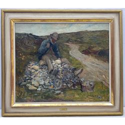 Mark Senior (Staithes Group 1864-1927): 'The Stone Breaker', oil on canvas signed, titled verso 50cm x 60cm 
Provenance: private collection; exh. Michael Parkin Fine Art, 'Mark Senior 1864-1927 of Leeds and Runswick Bay and a few friends', 22nd May - 22nd June 1974, no.4; with Phillips & Sons, Marlow, 1980; from the family of the artist
