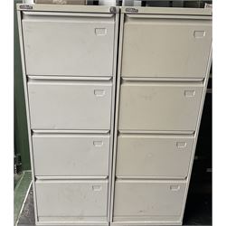 Par of Osta Line, four drawer filing cabinets with key - THIS LOT IS TO BE COLLECTED BY APPOINTMENT FROM DUGGLEBY STORAGE, GREAT HILL, EASTFIELD, SCARBOROUGH, YO11 3TX