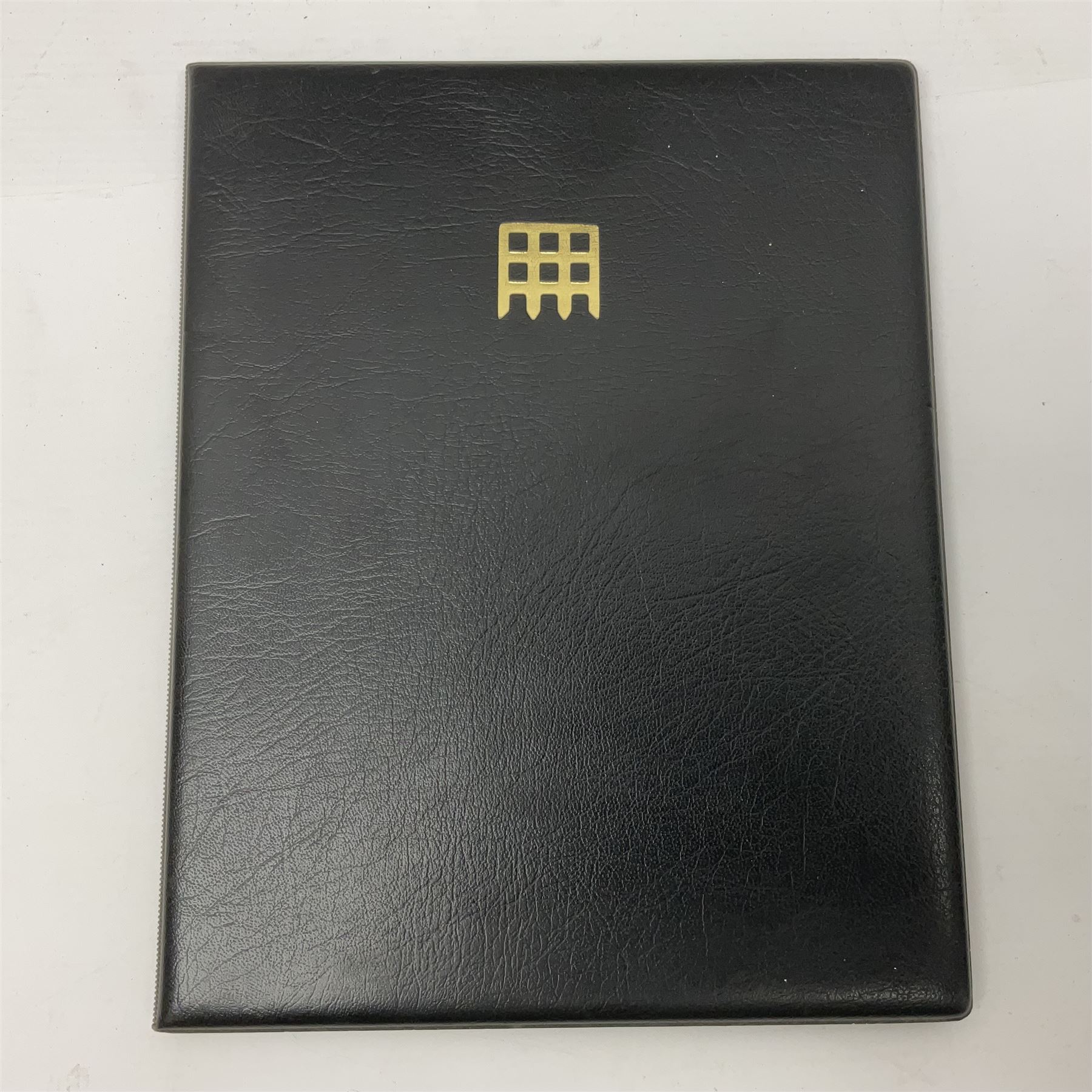 Great Britain Queen Victoria penny black stamp with red MX cancel, housed in a Westminster folder