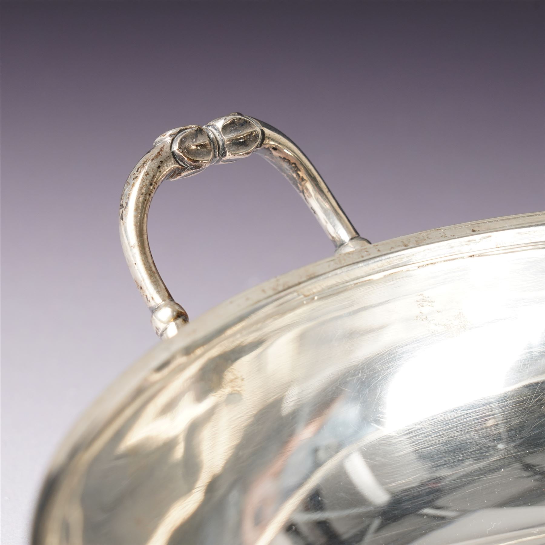 Late VictoriansSilver two handled circular bowl on compressed bun feet D16cm Sheffield 1899 Maker Mappin & Webb