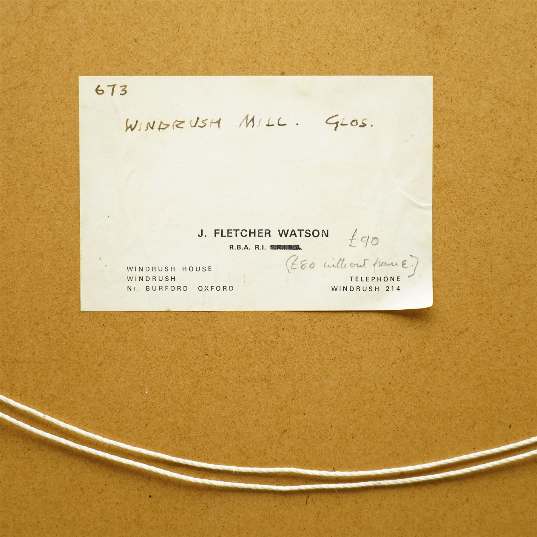 James Fletcher-Watson (British 1913-2004): 'Windrush Mill Gloucestershire' and 'First Sign of Spring', pair watercolours signed, inscribed verso 35cm x 52cm; Alastair S Paterson (British 20th century): Wintry Tree, watercolour signed 37cm x 54cm (3)