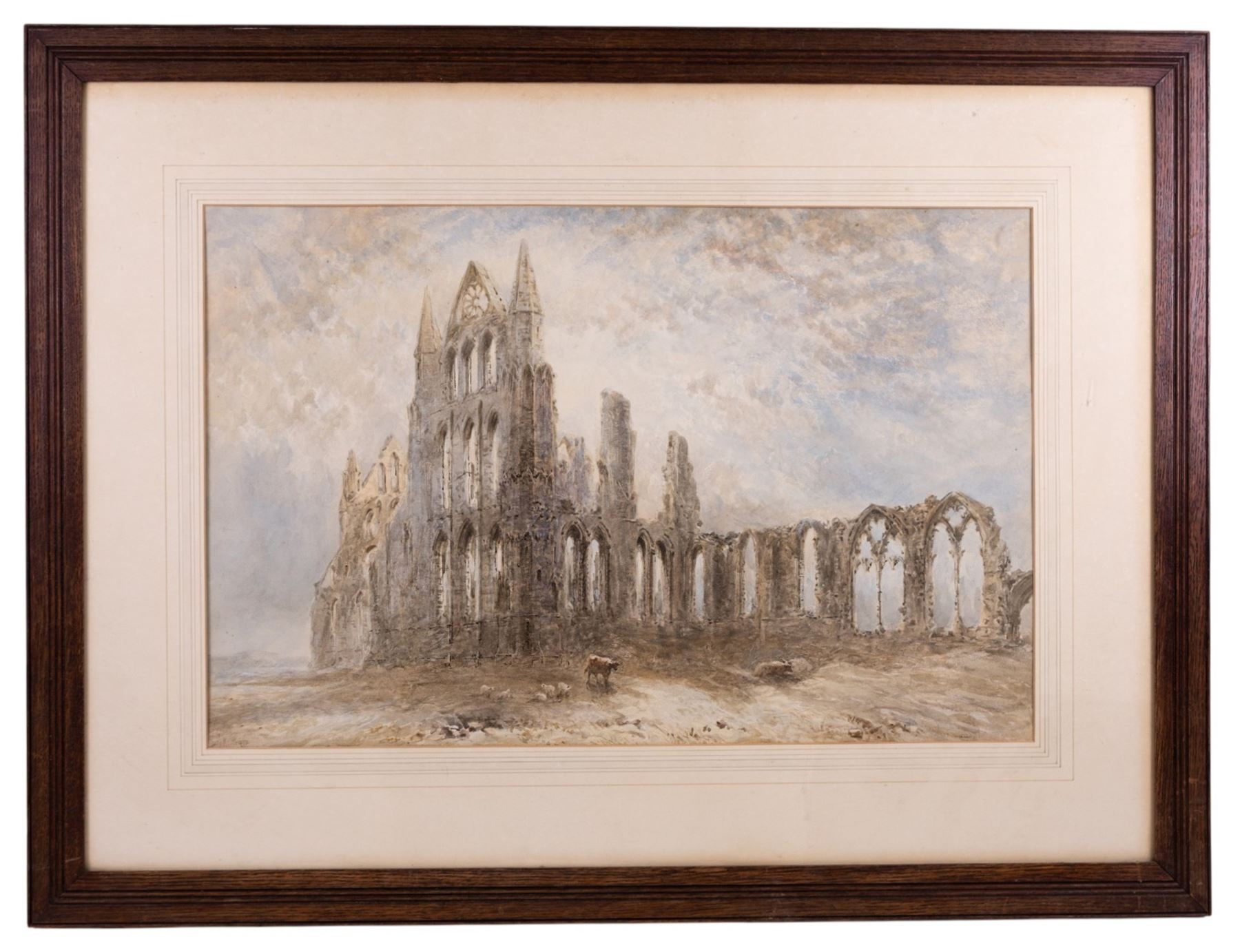 George Weatherill (British 1810-1890): Whitby Abbey, watercolour signed and dated 1882, 46cm x 70cm