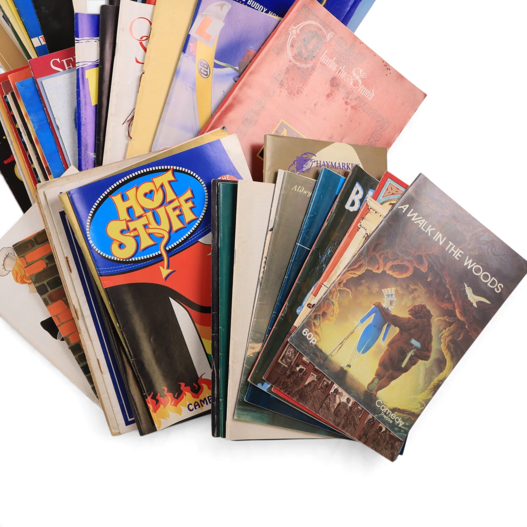 Collection of approximately 128 theatre programmes, dating from the early 20th century to present, from various plays and theatres, including Go To Jericho at The Oxford, Variety Comes Back to The London Palladium, etc,