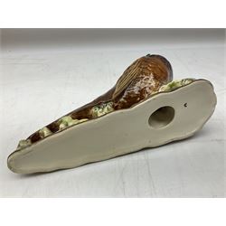 Six Beswick bird figures comprising large barn owl no.1046, small barn owl no.2026, woodpecker no.1218, pheasant no. 1226b and two small pheasants no.767a, tallest H22cm  