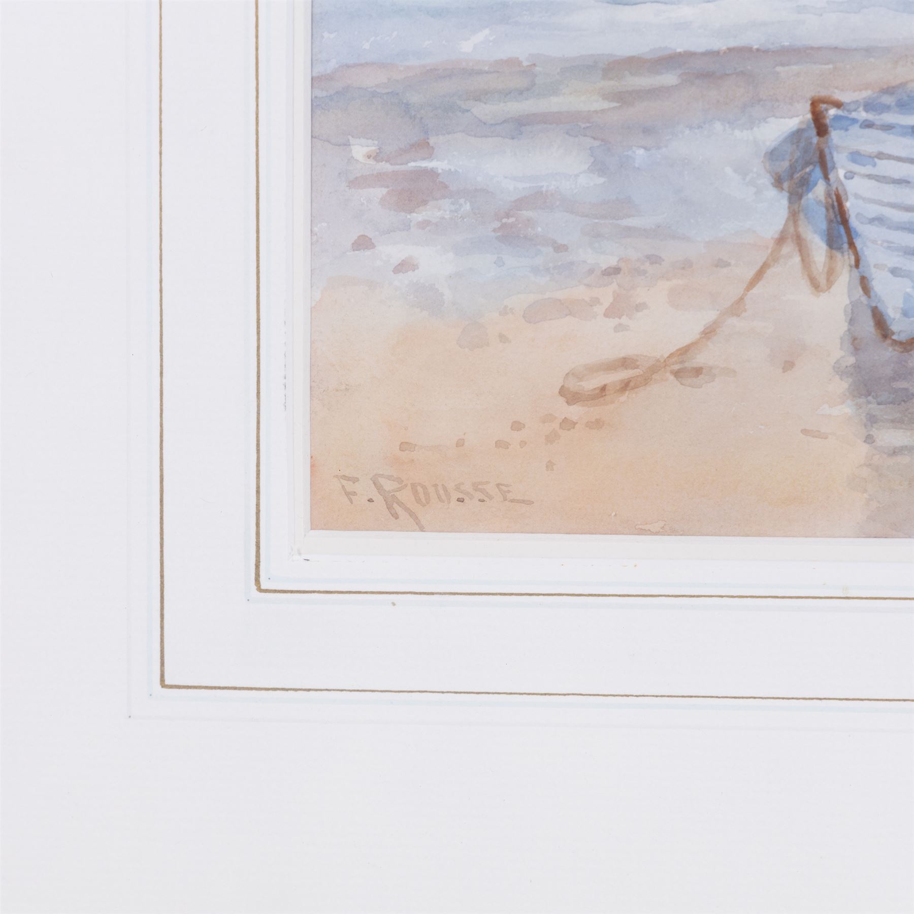 Frank Rousse (British fl.1897-1917): On the Shore, watercolour signed 22cm x 41cm 