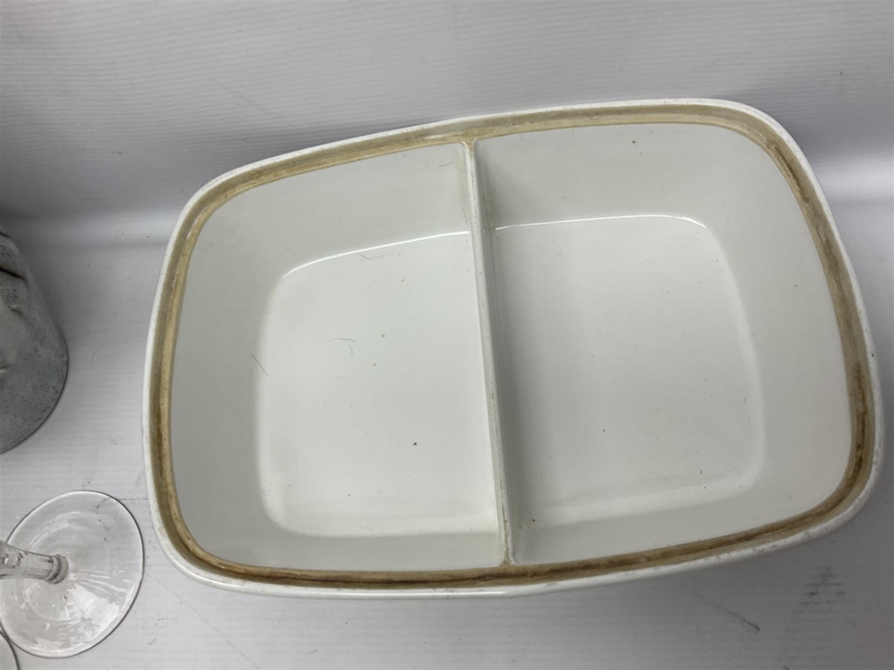 Denby coffee pot, together with Hornsea sugar shaker, glassware and other collectables 