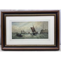 John Francis Branegan (British 1843-1909): 'After a Storm' 'Salmon Fishing' 'Near Sunderland' and other Coastal Views, six watercolours signed and variously titled, largest 20.5cm x 44cm (6)