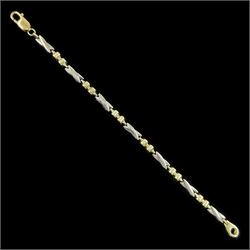 9ct white and yellow gold crosslink bracelet, stamped 375