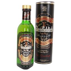 Mixed single malt Scotch whisky, comprising Glenlivet 12 year old, Famous Grouse 10 year old, Glen Grant 5 year old and Glenfiddich Special Reserve, various contents and proof, all with original boxes   