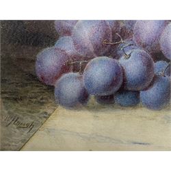 William Hough (British 1819-1897): Still Life Fruit on a Table, watercolour signed 14cm x 21cm