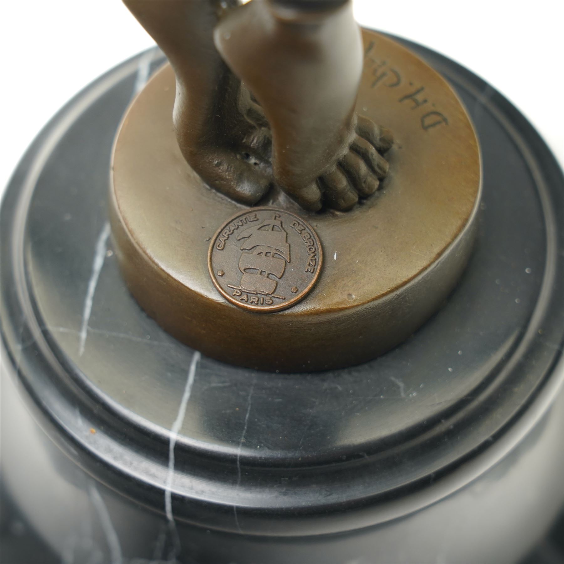 After Chiparus - Art Deco style bronze figure 'Illusions' on marble base H49cm