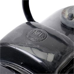  Early 20th century industrial black enamelled searchlight/signal lamp by Powell & Hanmer Birmingham L27cm