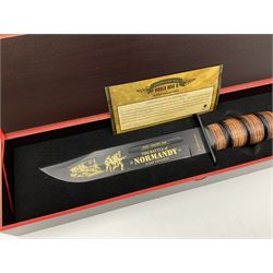 American Mint 'The Battle of Normandy D-Day Invasion' knife, from The America at War World War II collection, cased with certificate