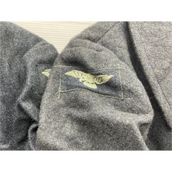 British RAF uniform, including jacket and trousers, modern RAF uniform buttons and a collection of reproduction wartime newspapers