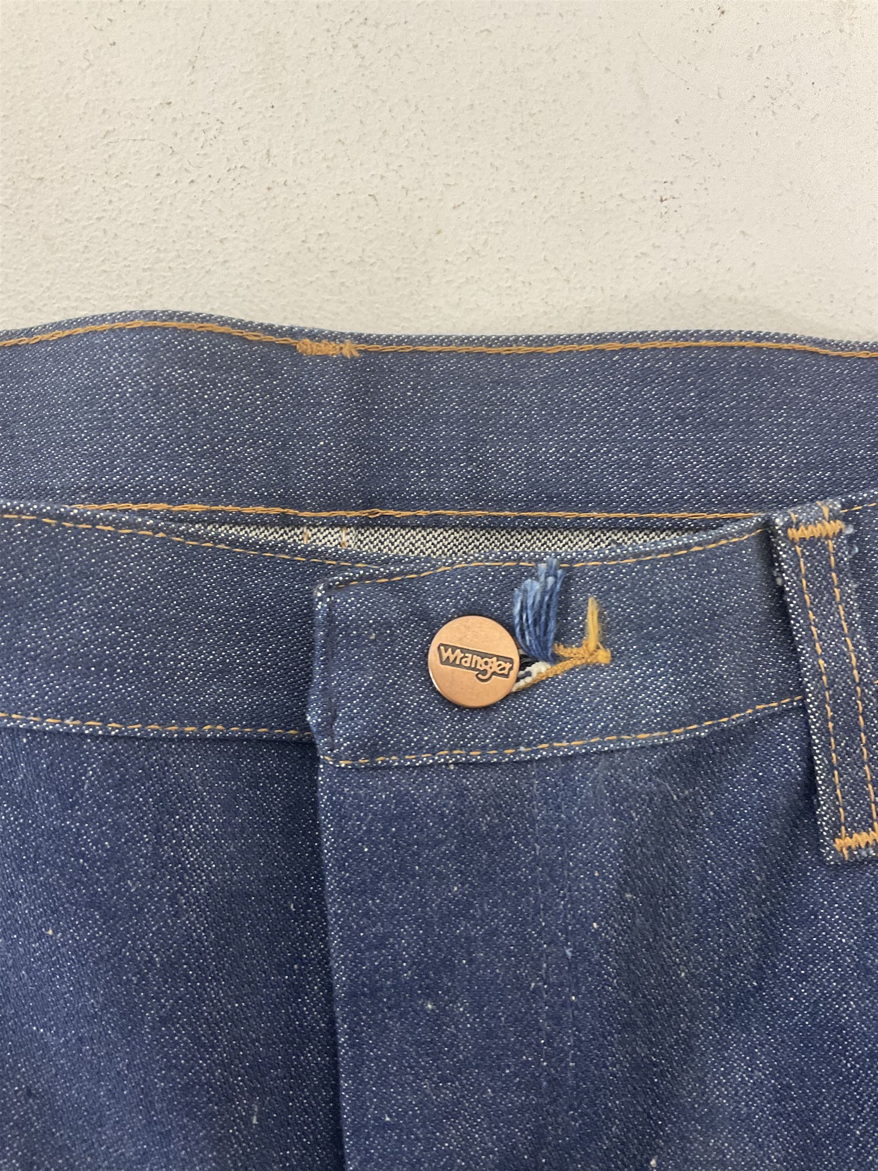 1970's Wrangler blue denim Jeans, with tag, size 38 34, waist 38 97