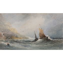 Frederick William Booty (British 1840-1924): Off Scarborough, watercolour unsigned 27cm x 46cm 