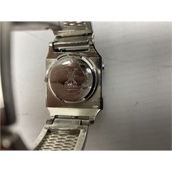 Four X Data stainless steel wristwatches, two Marc Gay wristwatches and one other, all with cover plates