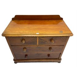 Victorian mahogany chest, fitted with two short and two long drawers, rounded corners